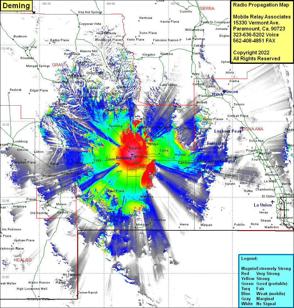 heat map radio coverage Deming
